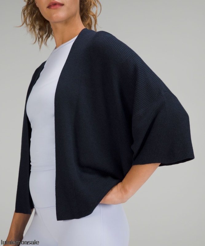 Lululemon Damen DELULU475 | Lululemon Deutschland Melierter True Navy Boxy Cashlu Knit Wrap